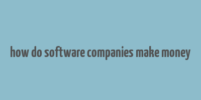 how do software companies make money