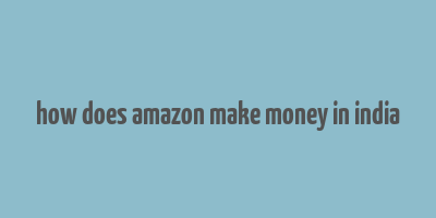 how does amazon make money in india