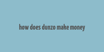 how does dunzo make money