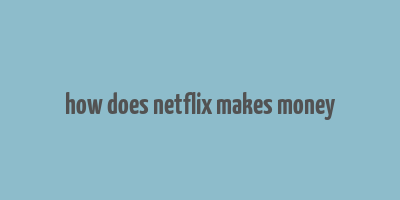 how does netflix makes money