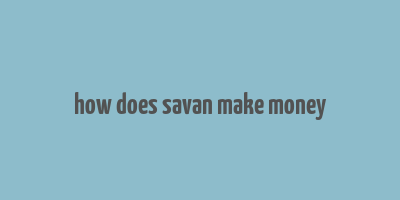 how does savan make money