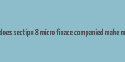 how does sectipn 8 micro finace companied make money