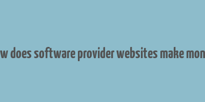 how does software provider websites make money