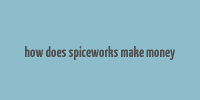 how does spiceworks make money