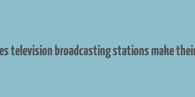 how does television broadcasting stations make their money