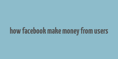 how facebook make money from users