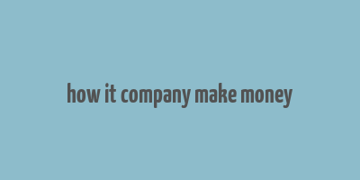 how it company make money