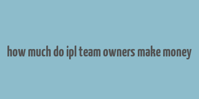 how much do ipl team owners make money