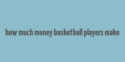 how much money basketball players make