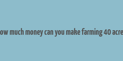 how much money can you make farming 40 acres