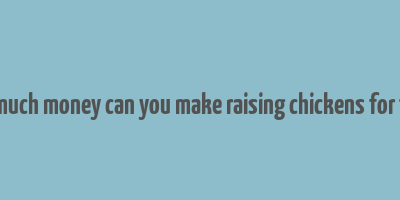 how much money can you make raising chickens for tyson