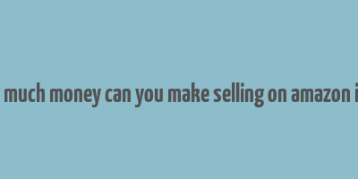 how much money can you make selling on amazon india