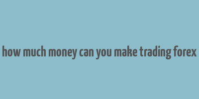 how much money can you make trading forex