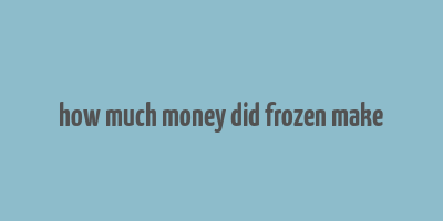 how much money did frozen make