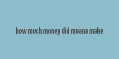 how much money did moana make