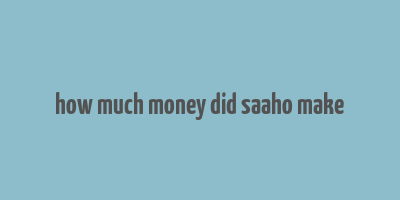 how much money did saaho make