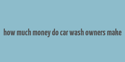 how much money do car wash owners make