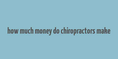 how much money do chiropractors make