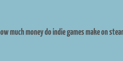 how much money do indie games make on steam