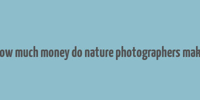 how much money do nature photographers make