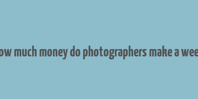 how much money do photographers make a week