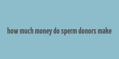 how much money do sperm donors make