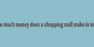 how much money does a shopping mall make in india