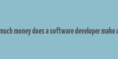 how much money does a software developer make a year