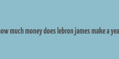 how much money does lebron james make a year