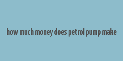 how much money does petrol pump make