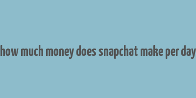 how much money does snapchat make per day