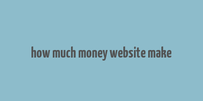 how much money website make