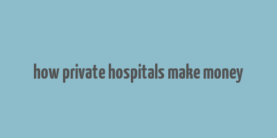 how private hospitals make money