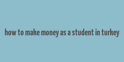 how to make money as a student in turkey