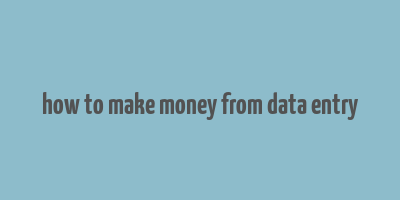 how to make money from data entry