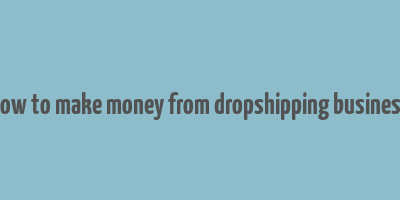 how to make money from dropshipping business