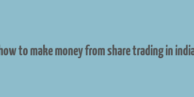 how to make money from share trading in india