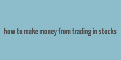 how to make money from trading in stocks