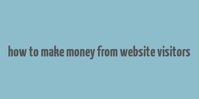 how to make money from website visitors