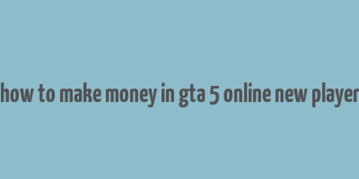 how to make money in gta 5 online new player