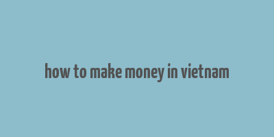 how to make money in vietnam