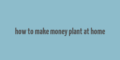 how to make money plant at home