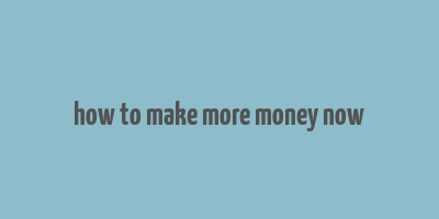 how to make more money now