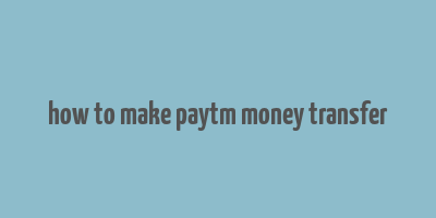 how to make paytm money transfer