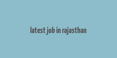 latest job in rajasthan