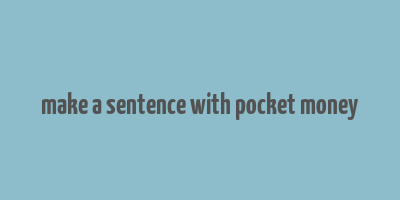 make a sentence with pocket money