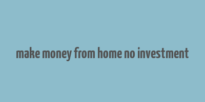 make money from home no investment