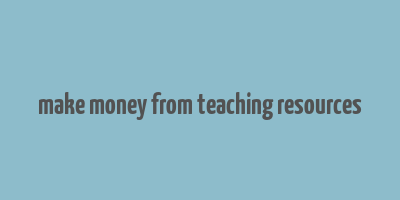 make money from teaching resources