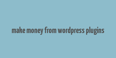 make money from wordpress plugins