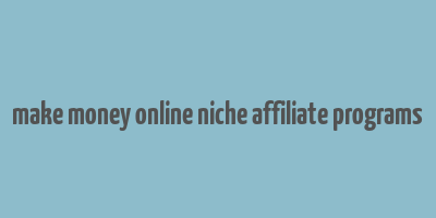 make money online niche affiliate programs